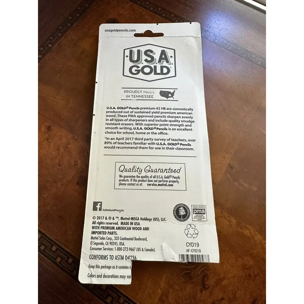 USA Gold - Premium American Wood Pencils (6 Pre-Sharpened #2 HB Pencils)